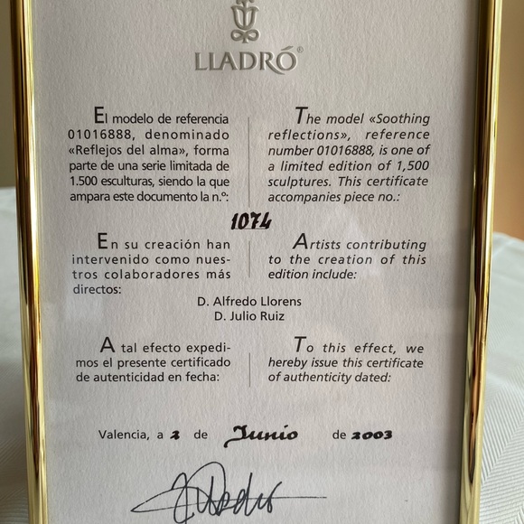 RETIRED 2004 ‘SOOTHING REFLECTIONS’ Lladro item# 01016888 - Picture 13 of 15